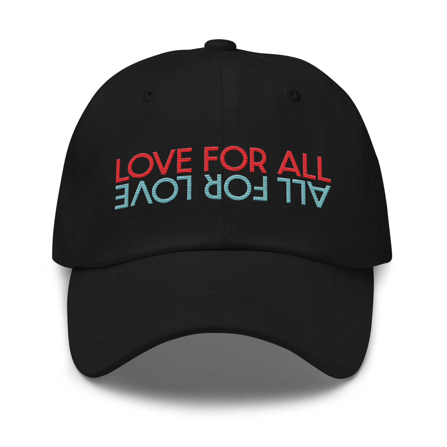 Love For All Red/Aqua Embroidered Dad hat