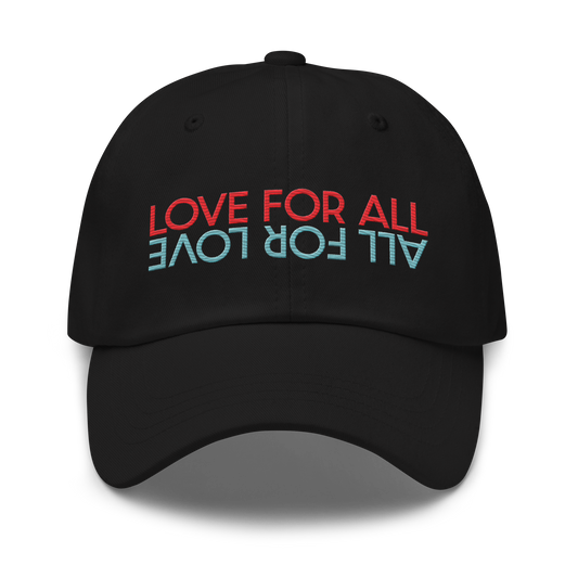 Love For All Red/Aqua Embroidered Dad hat