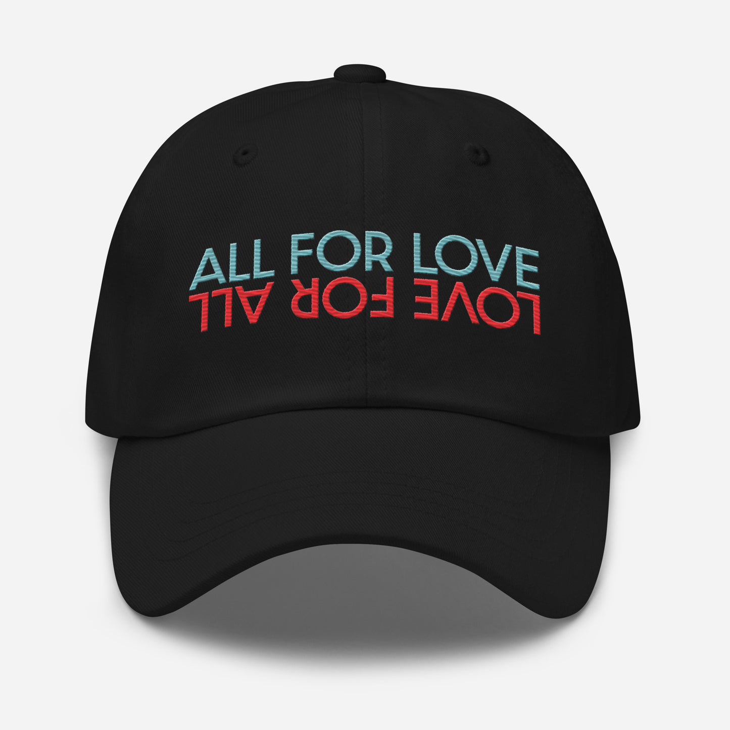 All For Love Red/Aqua Embroidered Dad hat