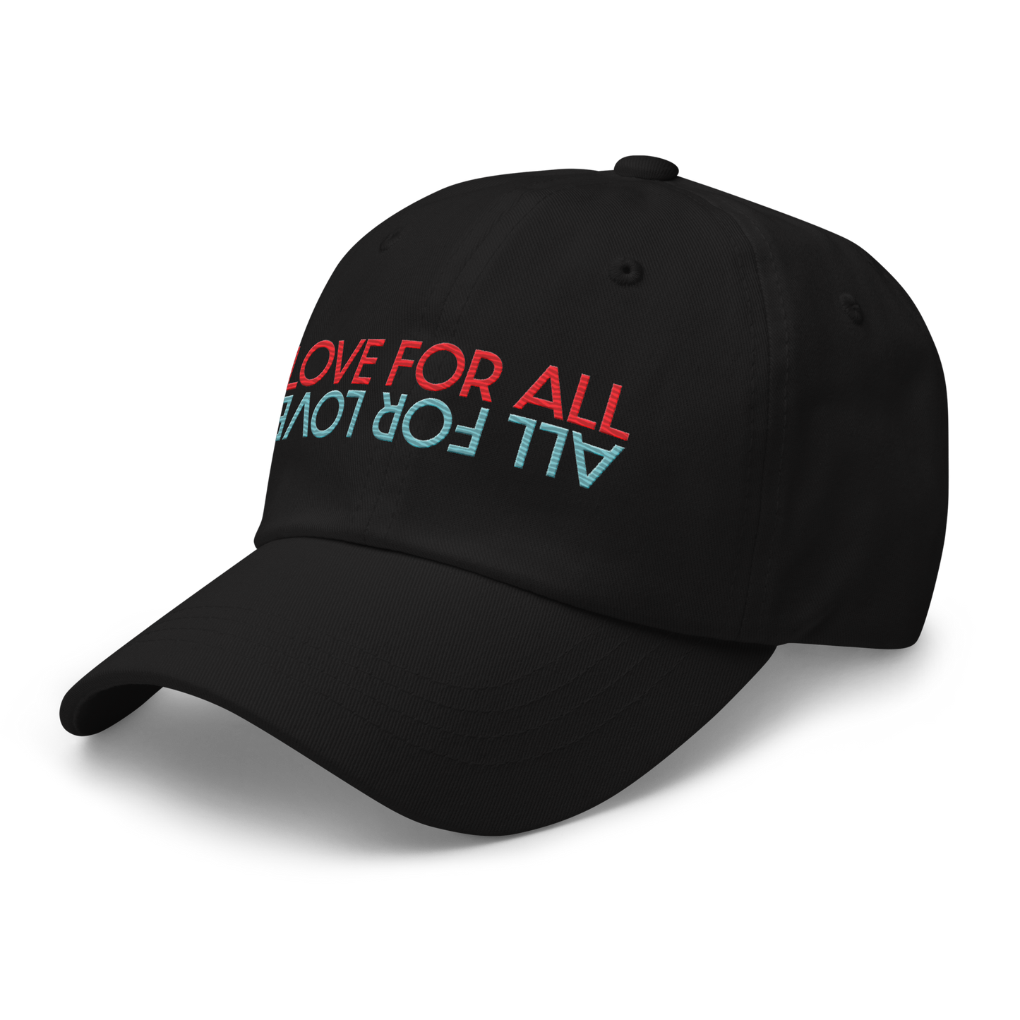 Love For All Red/Aqua Embroidered Dad hat