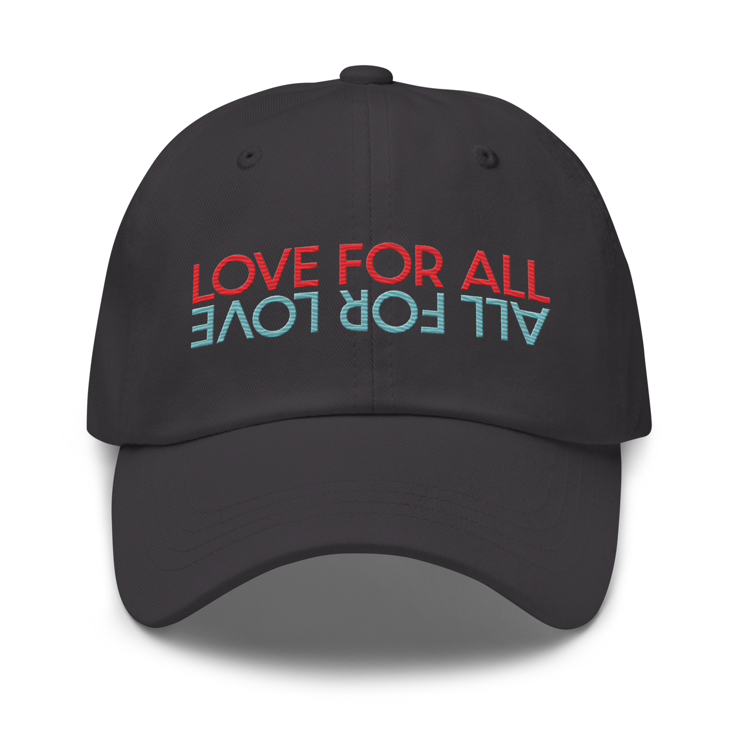 Love For All Red/Aqua Embroidered Dad hat