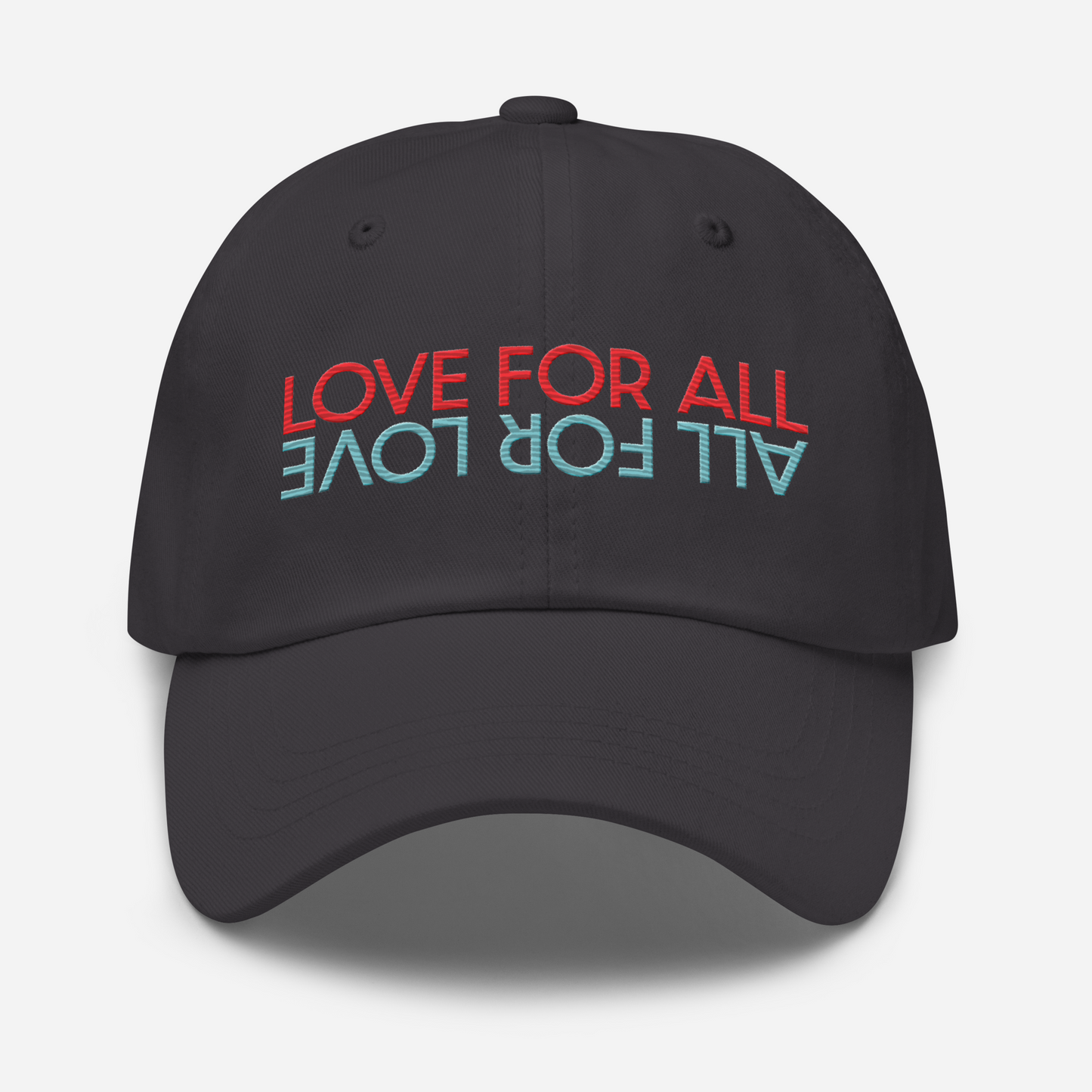 Love For All Red/Aqua Embroidered Dad hat