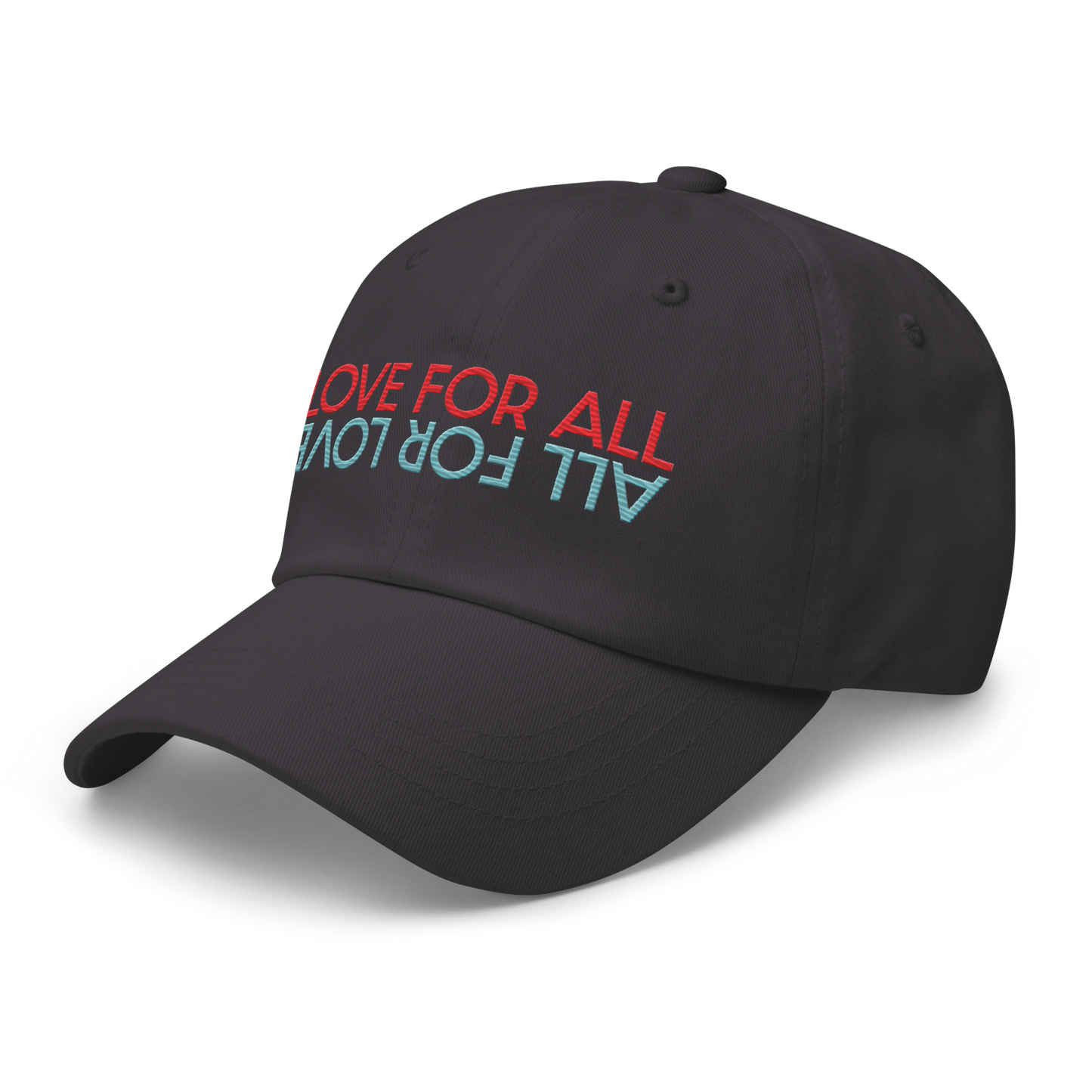 Love For All Red/Aqua Embroidered Dad hat