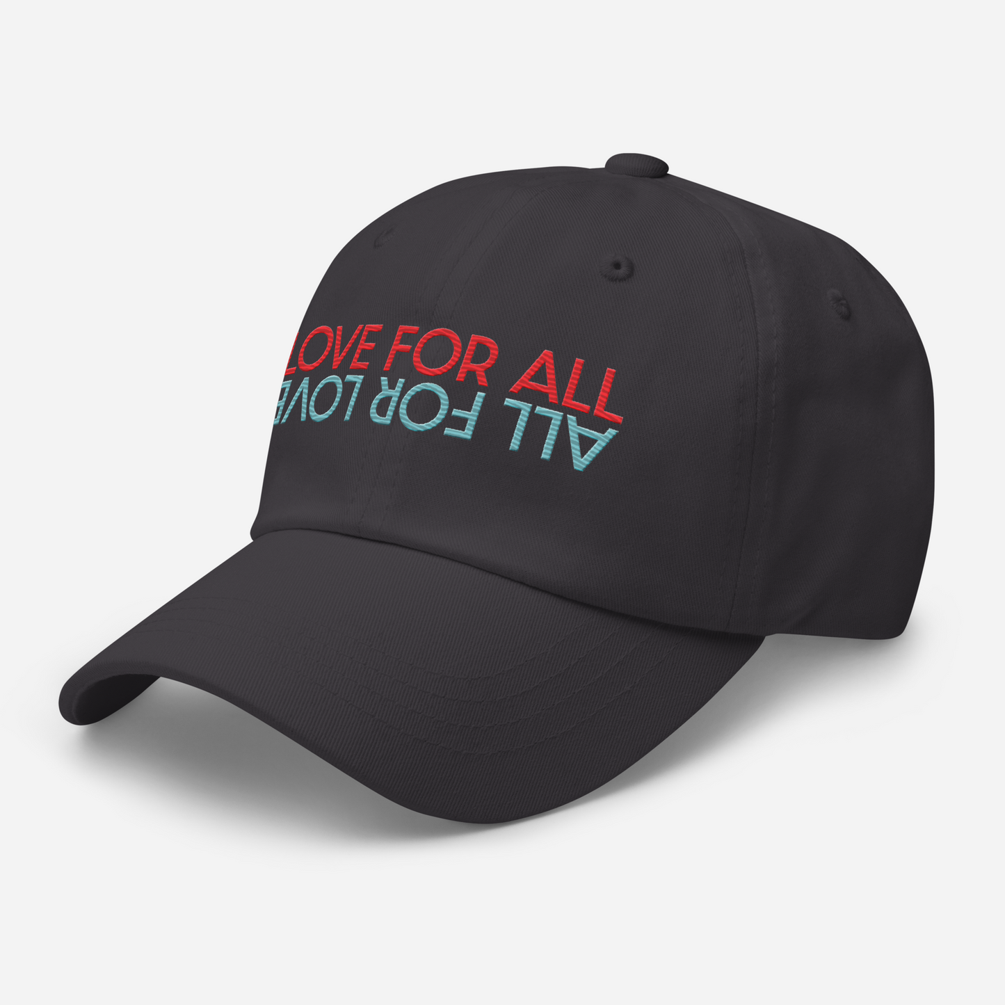 Love For All Red/Aqua Embroidered Dad hat