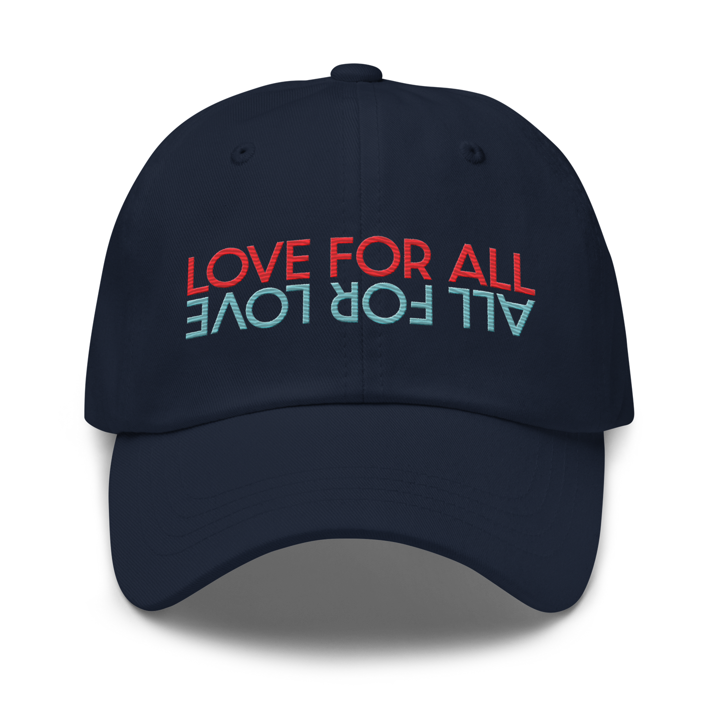 Love For All Red/Aqua Embroidered Dad hat