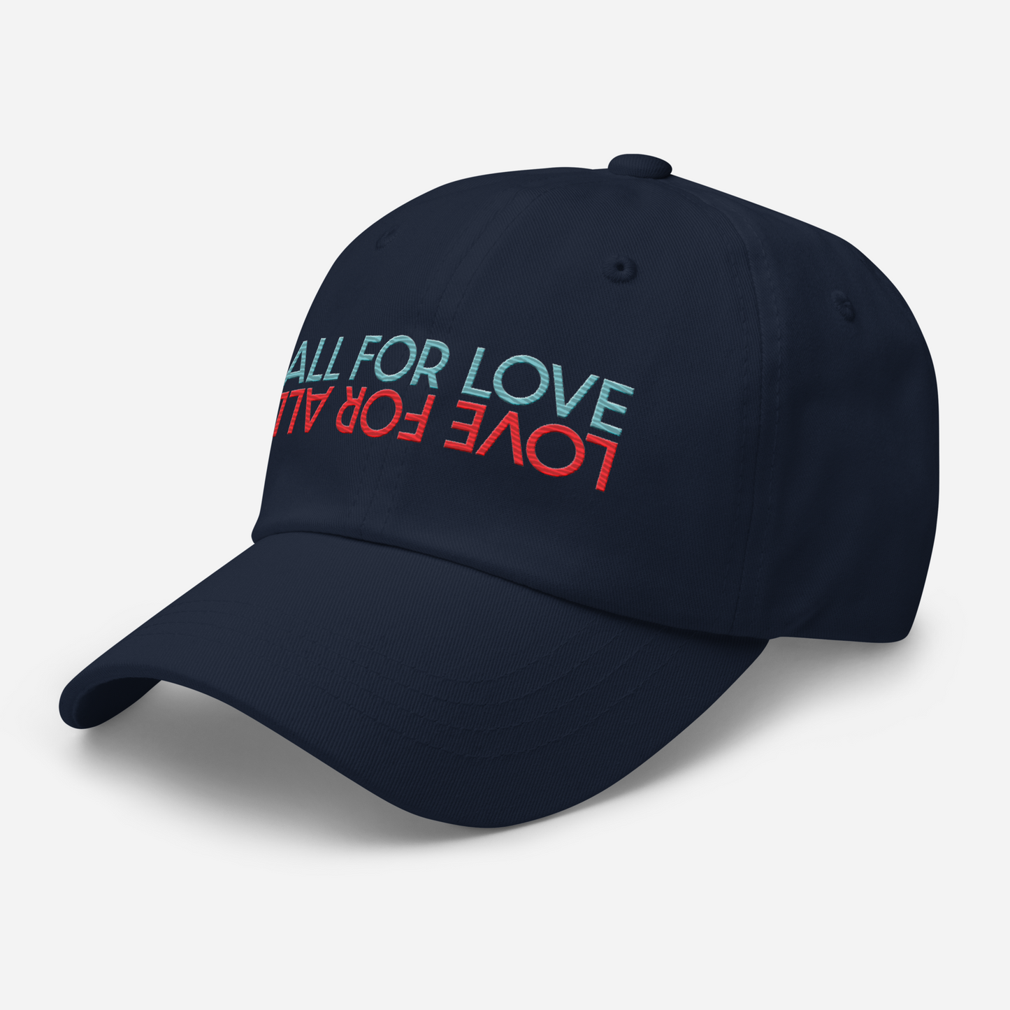 All For Love Red/Aqua Embroidered Dad hat