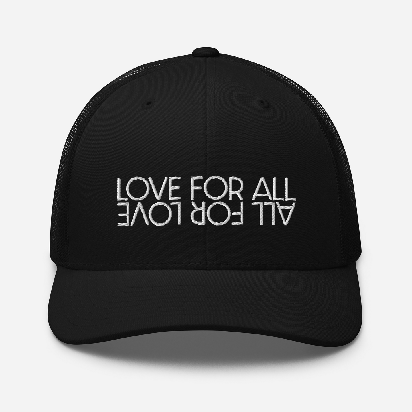 Love For All White Embroidered Trucker Cap