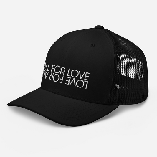 All For Love White Embroidered Trucker Cap