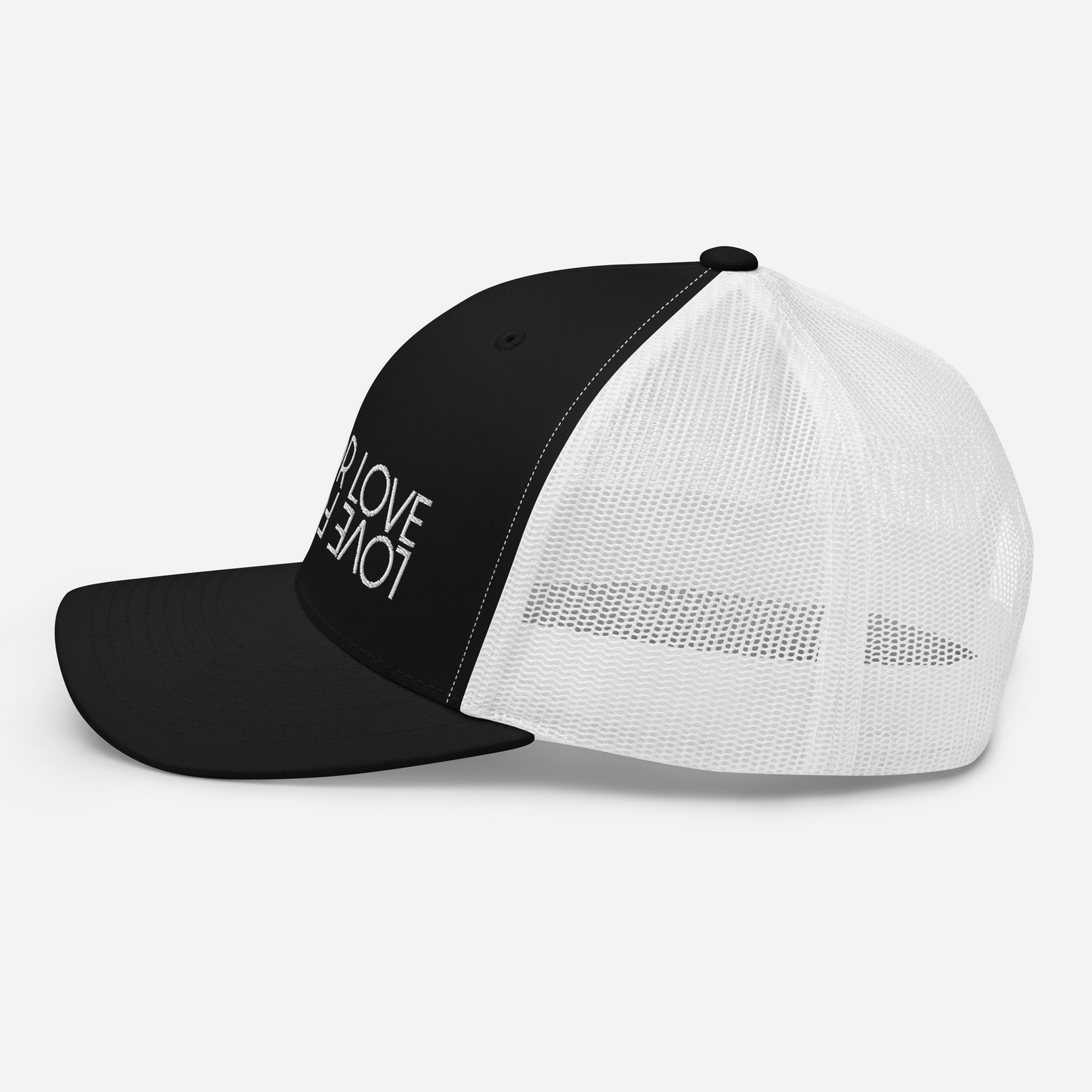 All For Love White Embroidered Trucker Cap