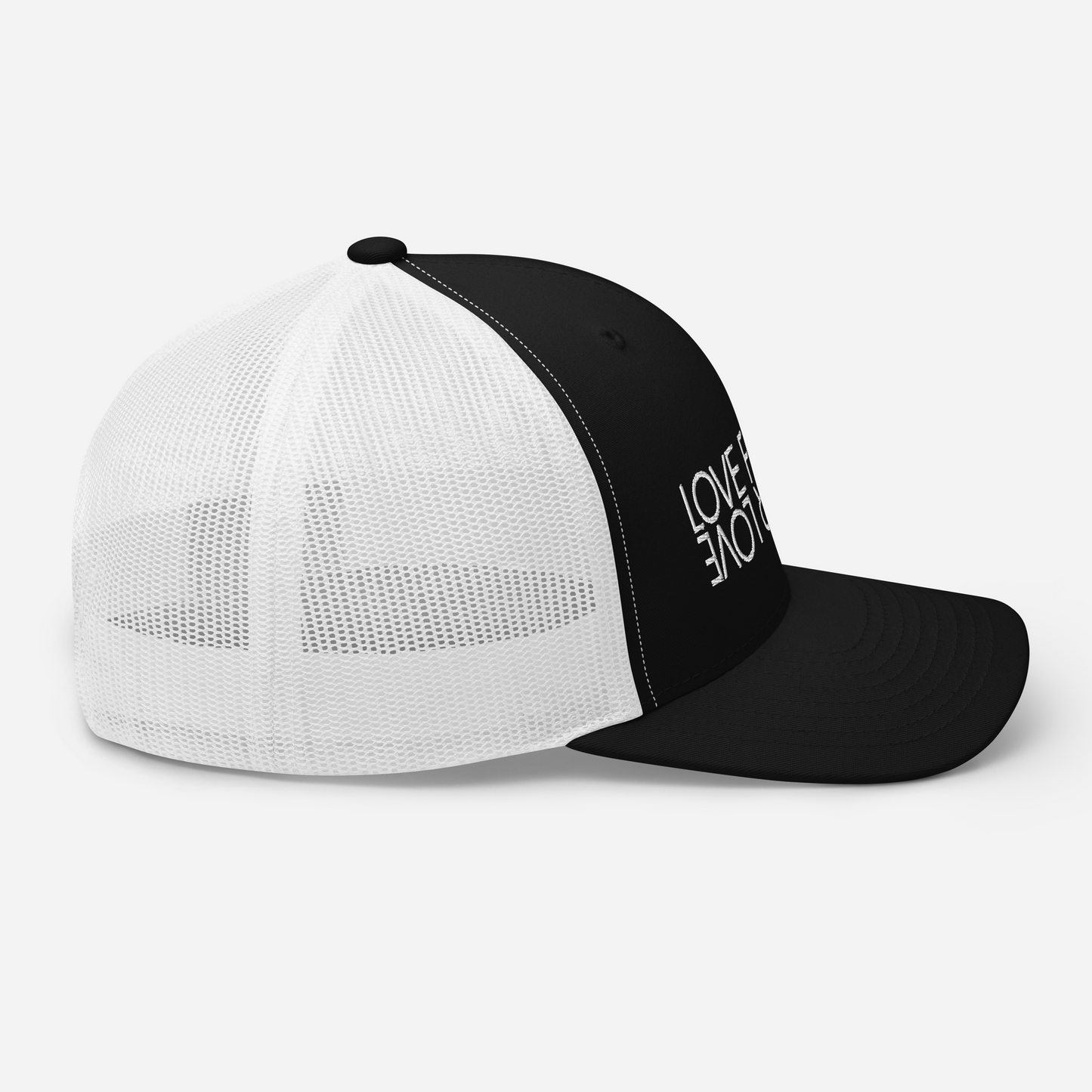 Love For All White Embroidered Trucker Cap