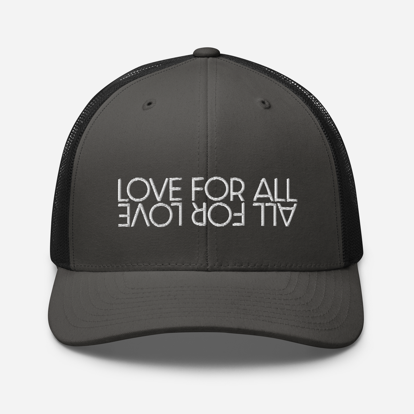 Love For All White Embroidered Trucker Cap