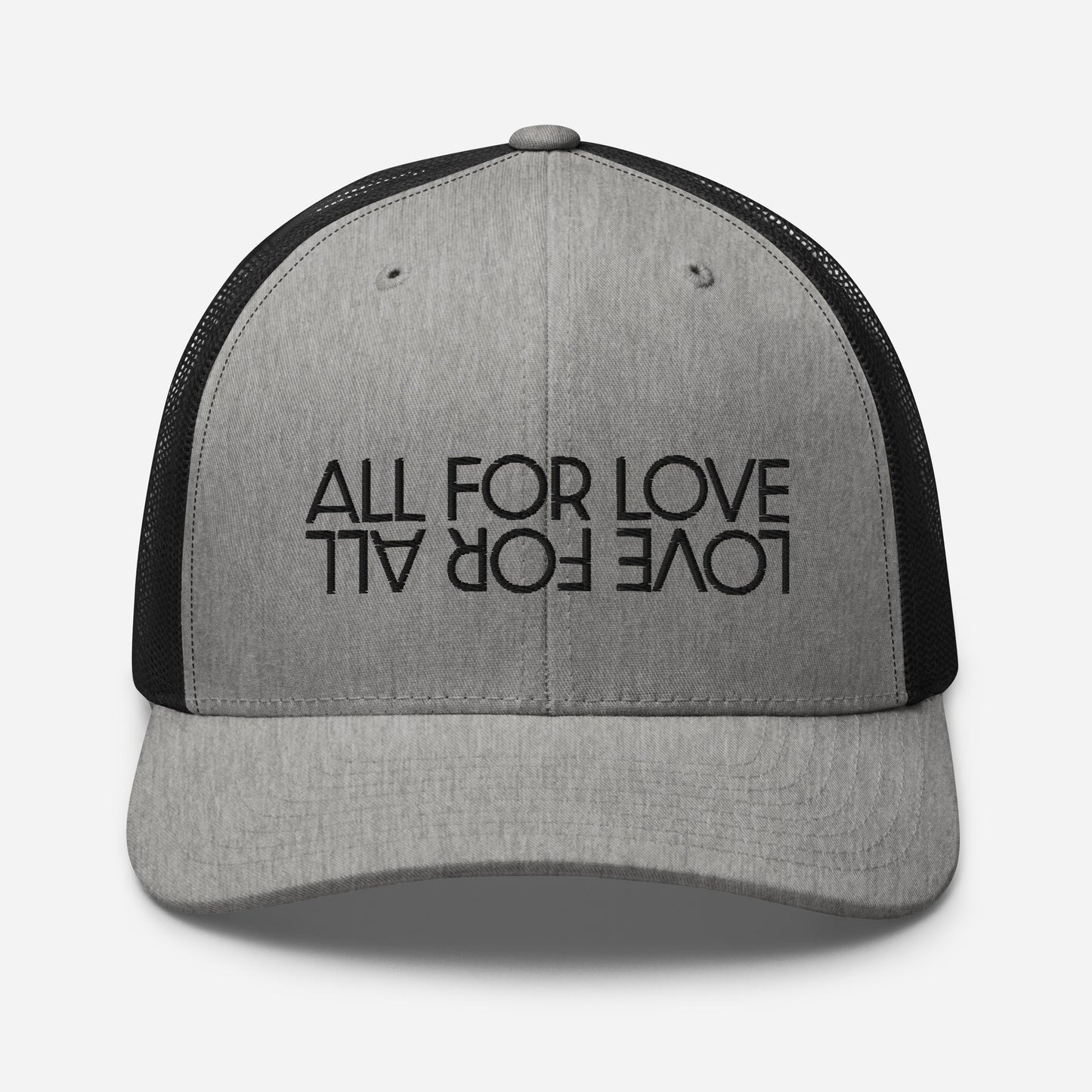 All For Love Heather Gray/Black Trucker Cap