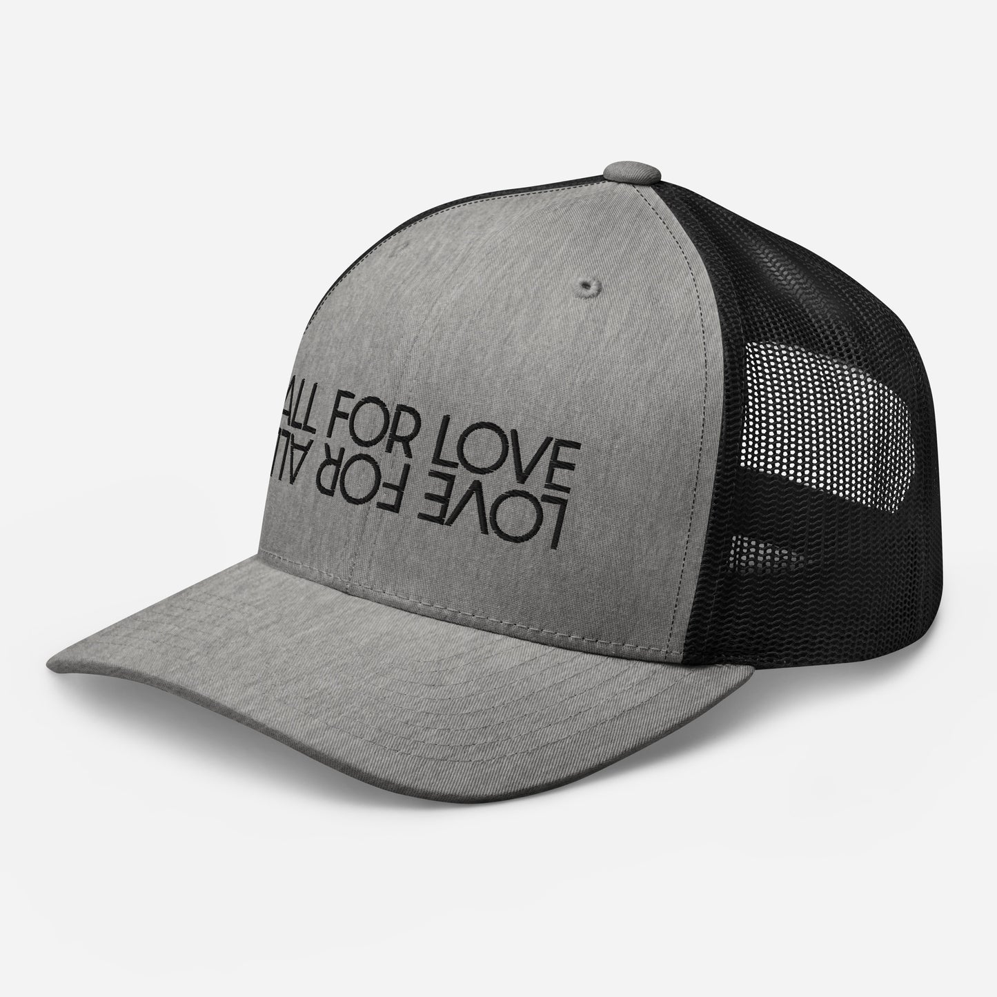 All For Love Heather Gray/Black Trucker Cap