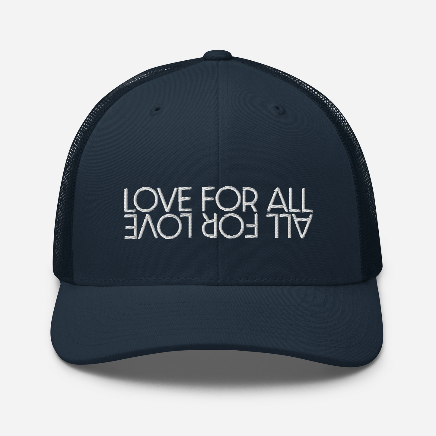 Love For All White Embroidered Trucker Cap