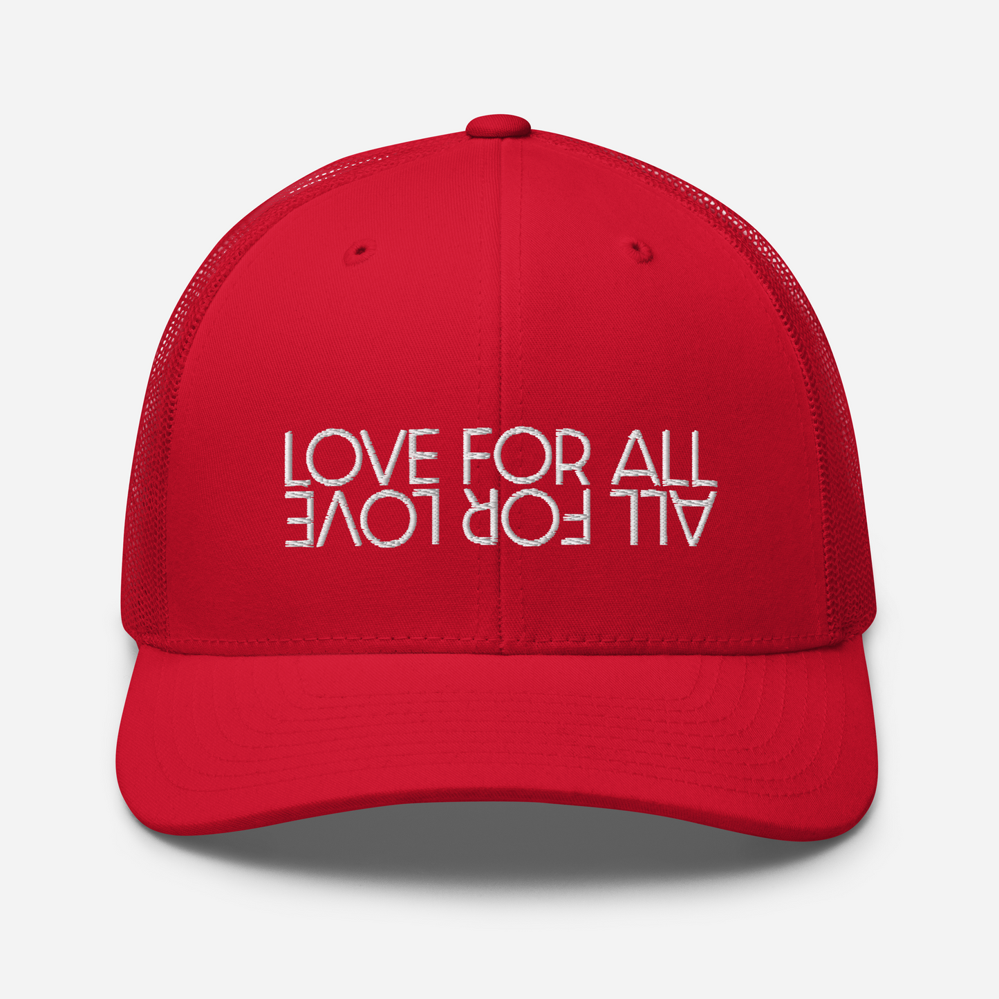 Love For All White Embroidered Trucker Cap